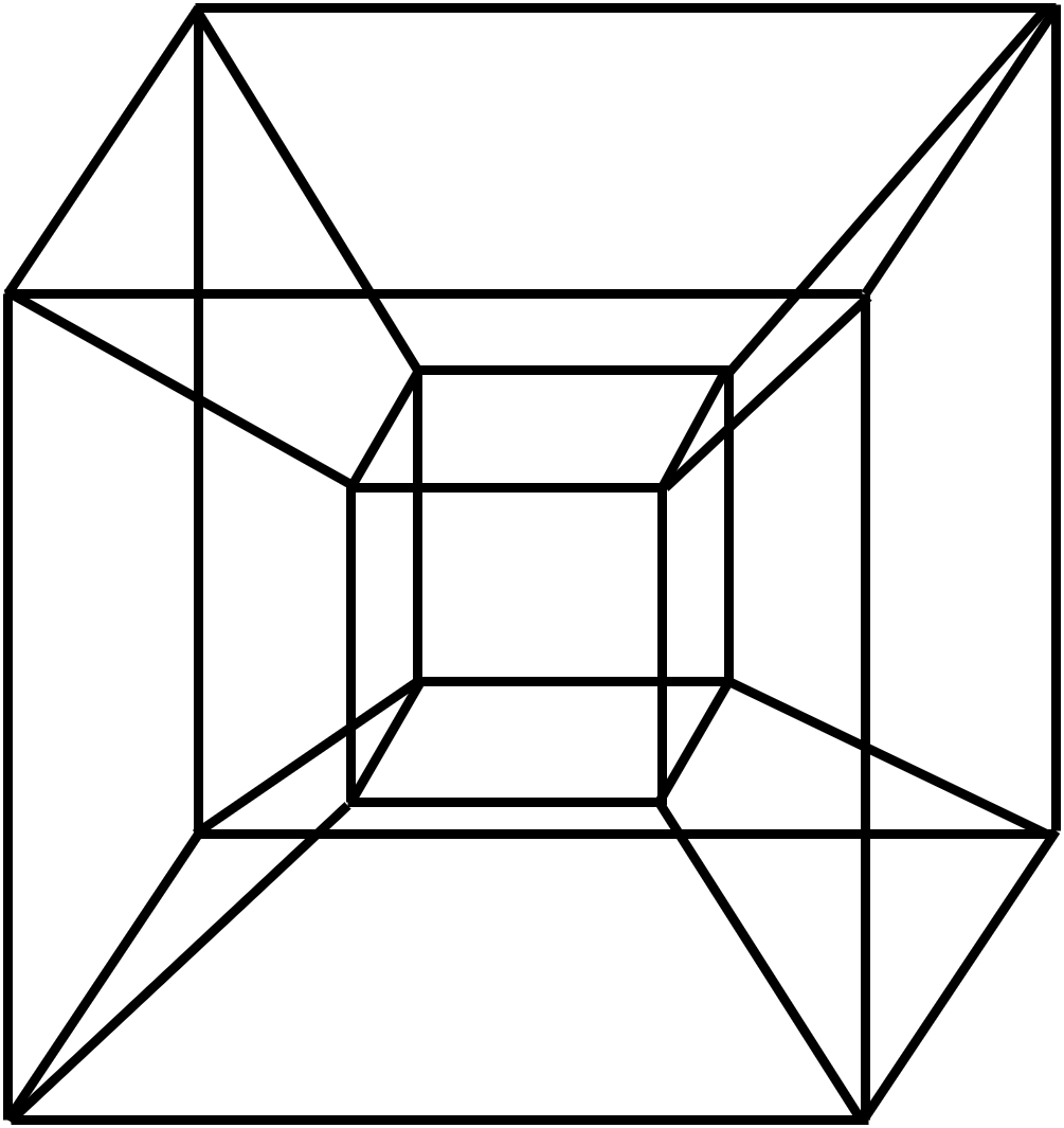 A tersseract hyper-cube shape.